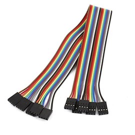 sourcing map 20cm 2.54mm 4 Pin Female to Female F/F Connect Jumper Cable Line 5 Pcs