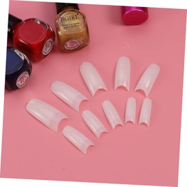 Baluue 500pcs False Nails Natural Full Cover Sturdy Pc No Odor French Style Easy to Shape Decorate