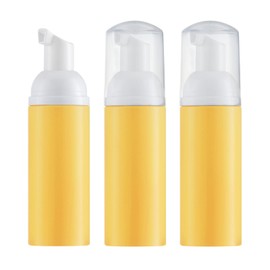 Tekson 3PCS Soap Foam Bottle (Yellow), Empty Travel Foaming Lash Shampoo for Cleanser, Dispenser (60ml, 2 fl oz)