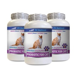 PET SUPPLEMENTS cat Digestive Support Food - CAT PROBIOTICS - Immune Support - Savory Beef Flavor - Natural Formula - cat probiotics Treats - 3 Bottles (180 Treats)