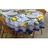 bnhjsdw Blue Outdoor Tablecloth with Umbrella Hole for Oval Table,