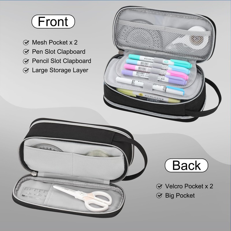 Large Pencil Case for Boys Teens Kids Organizer Zipper Pencil