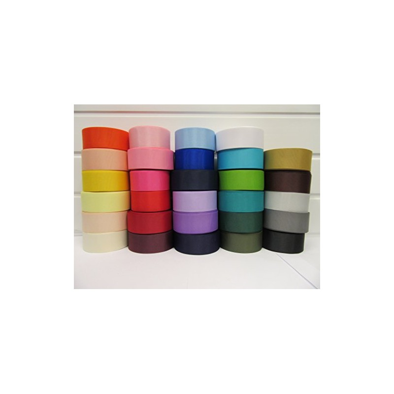 2 metres of 38mm Grosgrain Ribbed Ribbon Black Double Sided