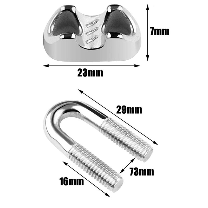 KAHEIGN 20Pcs Wire Rope Clips, Stainless Steel M5 Cable Clamp