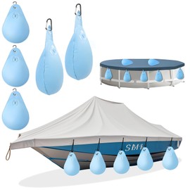 Boat Cover Water Bags Sand Bags Weights 10 Packs Mooring Kit Heavy Duty Light Blue Water Bag with Waterproof Clamping Rope and Climbing Buckle Suitable for Boats, Outdoor Photography and Camping