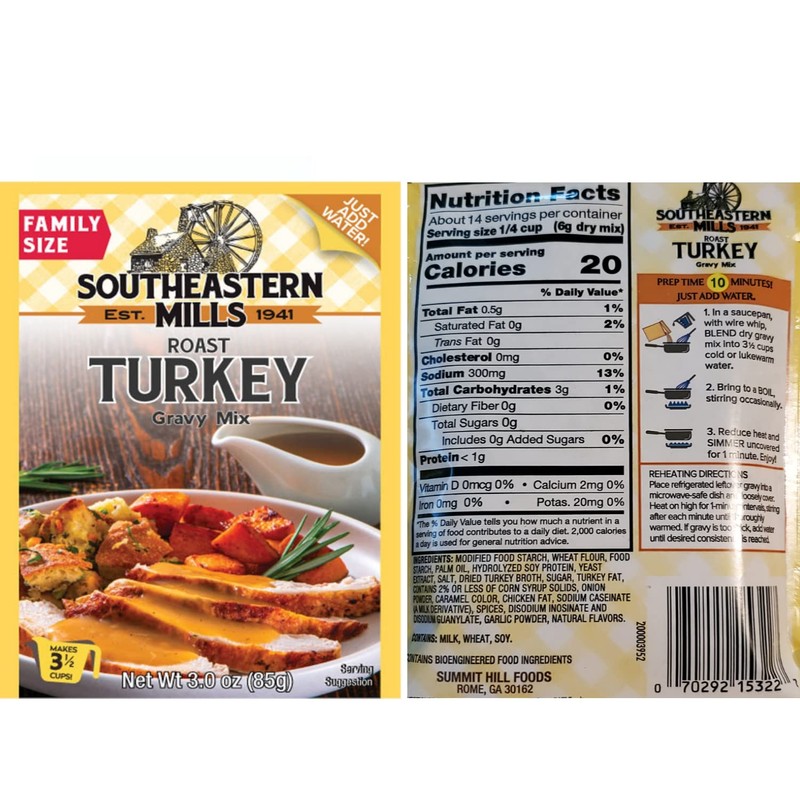 Southeastern Mills Turkey Gravy Mix, 3 Ounce (Pack of 3)