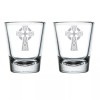 MIP Set of 2 Shot Glasses Glass Celtic Cross