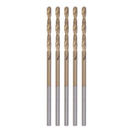 sourcing map Twisted Drill Bits 1.6 mm Titanium Coated (HSS-E) M42 High Speed Steel 8% Cobalt Straight Shank for Stainless Steel Aluminium Alloy Metal Pack of 5