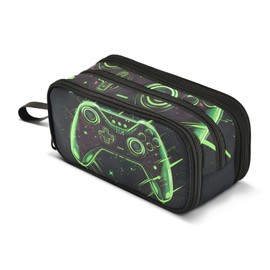 Joystick Gamepad Green Pencil Case Large Capacity Pencil Pouch Box Kids Adults Pen Organizer Bag for Boys Girls Women Men School Office Supplies