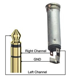 CESS 6.35mm 1/4 Inch Stereo TRS Female Connector Jack (4 Pack)