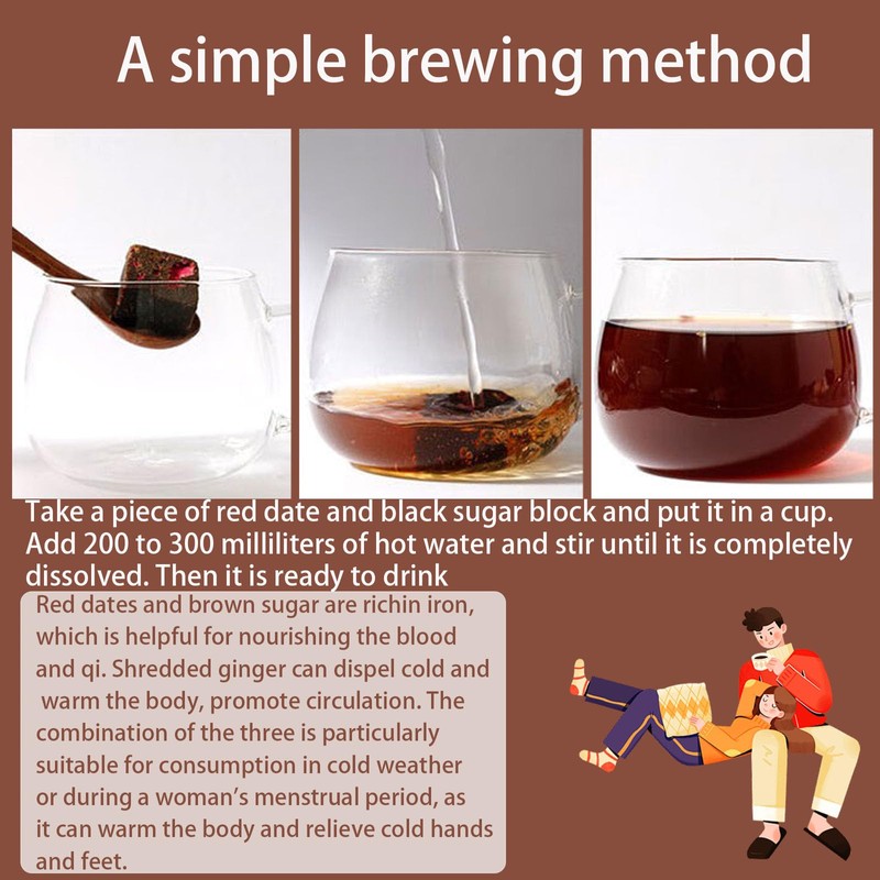Dark Brown Sugar Ginger Jujube Tea 14.2oz/400g Combination of Black