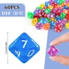 Polyhedral Dice Set, 60 Pieces Acrylic Dice Set, D10 Game