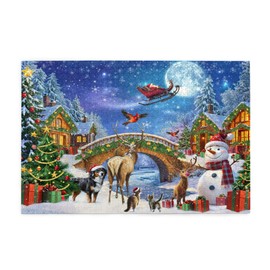Christmas Puzzle Eve 1000 Pieces Jigsaw Puzzles for Adults,Winter Santa Claus Decoration Christmas Jigsaw Puzzles 1000 Piece Christmas Puzzle for Adults Winter Puzzle for Family Party Holiday