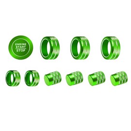 SENSHINE SENSHINE Air Conditioning Control, Vent Knob Cover for Honda Civic Accessories 2022 2023 2024 2025 CRV 2023 2024 2025 Acura Integra 2023 2024 2025 Start Push Button Cover Trim Ring 11Pcs (Green)