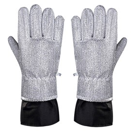 xxpepo Steel Wool Cleaning Gloves.Flex Metal Dish Gloves.Water Proof PVC Liner.Durable Steel Wool.Stainless Steel Scrubber(Extended cuffs)
