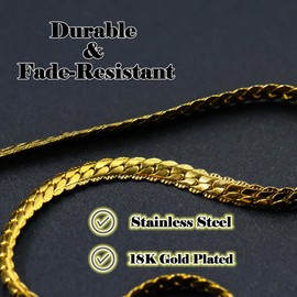 UniCrena Gold 3mm Cuban Link Chain - 10ft Stainless Steel Necklace Bracelet Chain for Jewelry Making Men Women