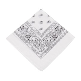 [UK SELLER] Men's/Women's Bandana Head Scarf Neck Scarves Paisley 100% COTTON (white)