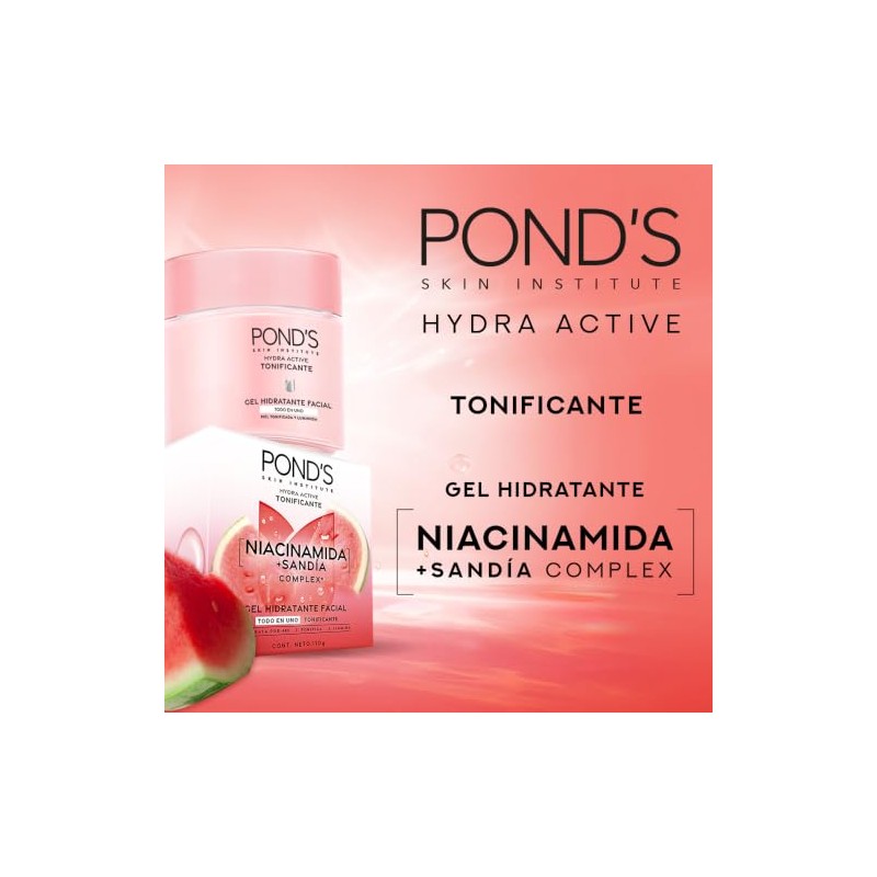 PONDS Gel Hidratante Facial Hydra Active Tonificante Sandía Complex, 110