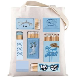 LEVLO Singer Matchbook Print Tote Bag Coastal Cowgirl Fans Gift Singer Tour Shoulder Bag Singer Concert Merchandise (Cowgirl Lie Tote)