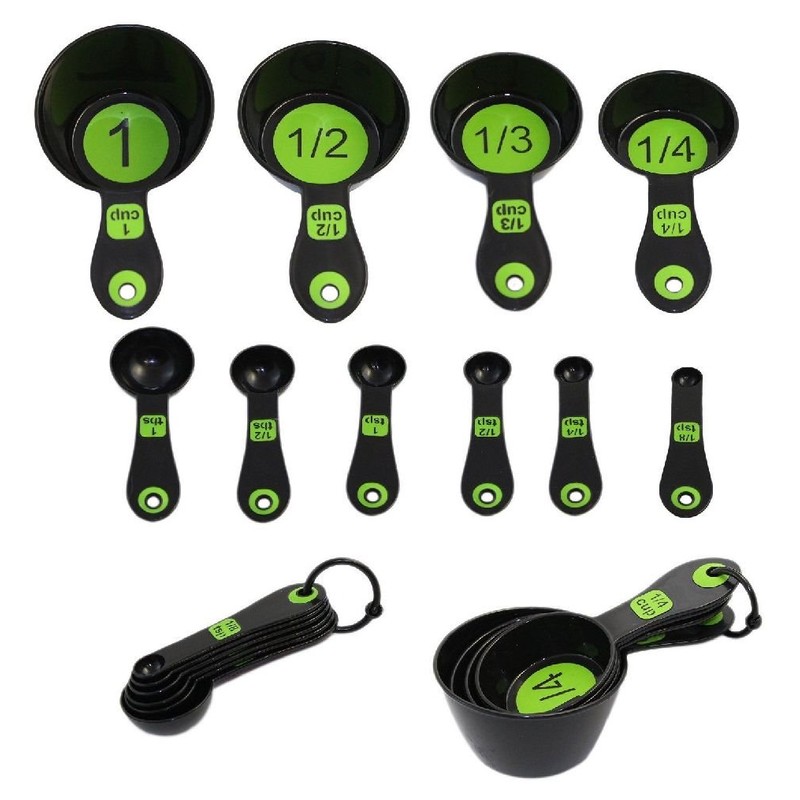 Set of 10 Piece Measuring Spoons and Measuring Cups (White