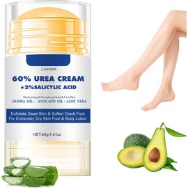 Crema Hidratante para Pies Secos y Agrietados, con Urea 60%, Barra Reparadora Talones Agrietados, Crema para el Cuidado de los Pies, para Pies Secos y Agrietados, Manos, Codos （40 ml）