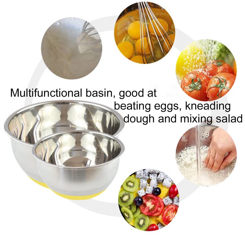 Egg Beating Bowl Baking Basin Stainless Steel Mixing Bowl with