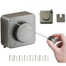 Retractable Clothesline 15.75-Foot Heavy-Duty Clothesline Wall-Mounted Anti-Sag Design for Indoor and Outdoor Use