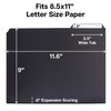 Dunwell Plastic Black 3-Tab Folders, (6 Pack), Sturdy 1/3 Tab