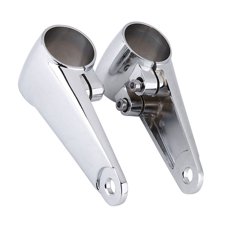 Chrome Motorcycle Headlight Side Mounting Front Fork Bracket for 35mm‑41mm