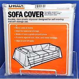 U-Haul Moving & Storage Sofa Cover (Fits Sofas up to 8' Long) - Water Resistant Plastic Sheet Couch Protection - 42" x 134"