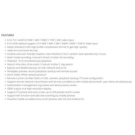 Eyemax SuperLive Plus TD Series 8CH CCTV DVR System Suport Cameras Upto 5MP,for HD-TVI, HD-CVI, HD-AHD, 960H Analog Cameras -No HDD-