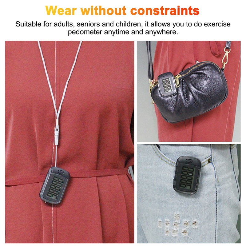 Pedometer with Lanyard 7 Days Memory Steps Burning Calories Walking