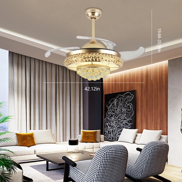 42" Luxury Ceiling Fan Light w/ Remote Control LED Fan
