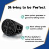 LAOYOU 2Pcs Men's St Benedict Ring Silver Black Stainless Steel