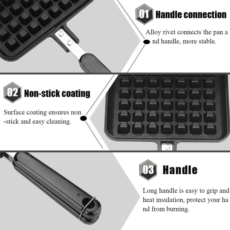 Household Kitchen Gas NOn Stick Waffle Maker Pan Mould Mold