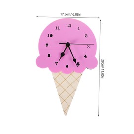 Sosoport Ice Cream Shaped Wall Clock for Kids Decorative Wall Hanging Silent Clock Decorative Clock Wall Hanging Clock Kid's Room Wall Clock Decor