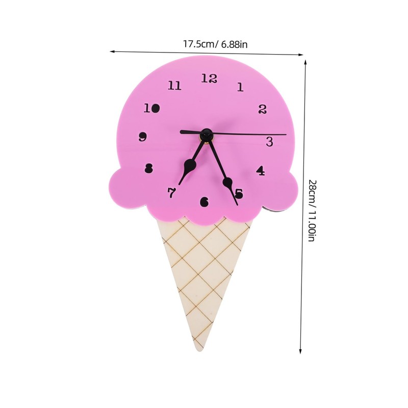 Sosoport Ice Cream Shaped Wall Clock for Kids Decorative Wall