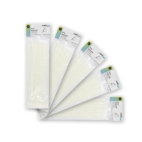 Bag of 100 White Cable Ties 2.5x200mm, 100% Nylon 66,