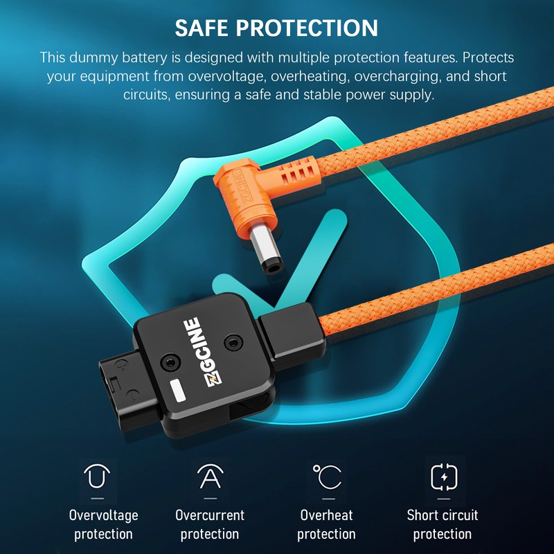 ZGCINE D-Tap to 5.5*2.5mm DC Connector Power Cable 60cm Length