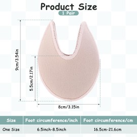 2pcs Soft Ballet Toe Pads Foot Care Toe 3.54 x 3.15inch High Heels Toe Caps Toe Pads for Pointe Shoes,Forefoot Wrap Dance Shoe Pads for Women Girls