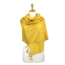 PASKMLNA Paisley Jacquard Pashmina Shawl Wrap Scarf Stole (Gold018047)