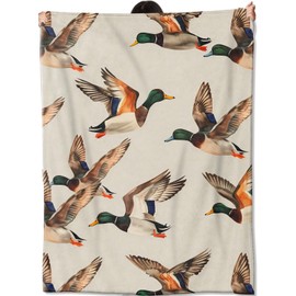amepay Flying Mallard Duck Blanket Gifts for Kids Women Adult Girls,Nature Aniaml Throw Blankets,Soft Comfy Lightweight for Home Couch Bed Sofa Realistic Decor,Playful Farm Art 50x40in