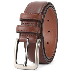 SENDEFN Men's Leather Belt, 35 mm Wide, Men's Belt for Business and Formal Occasions with Gift Box Belt, reddish brown