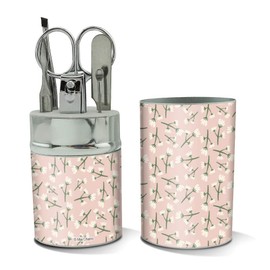 Petite Flowers Stainless Steel Manicure Pedicure Grooming Beauty Care Travel Kit