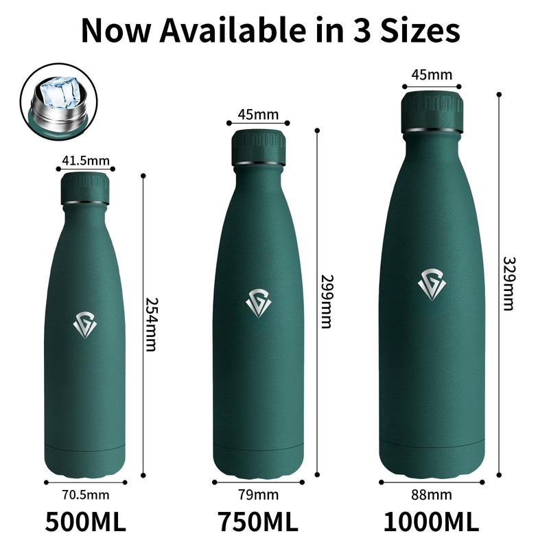Grsta Thermos Flask, 500 ml Stainless Steel Drinking Bottle, BPA-Free,