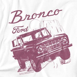 Popfunk Ford Bronco Wild West Women's Boxy Cropped T Shirt, White, Small
