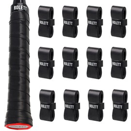 Rolett 12 Pack Tennis Racket Grip Tape, Precut Anti Slip Tennis Grip Tape, Absorbent and Dry Feel Tennis/Pickleball/Badminton Grips Overgrip Tape, Highly Comfortable Overgrip Tennis Racket Tape