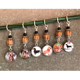 Dachshund Stitch Markers for Knitting 6 Piece Set for Dog Lovers