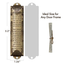 Acootima Durable Mezuzah for Door, Set of 3 Metal Mezuzah with Scroll, Easy to Install Mezuzah Cases with English/Hebrew Blessing Scripture for House Warming Gift