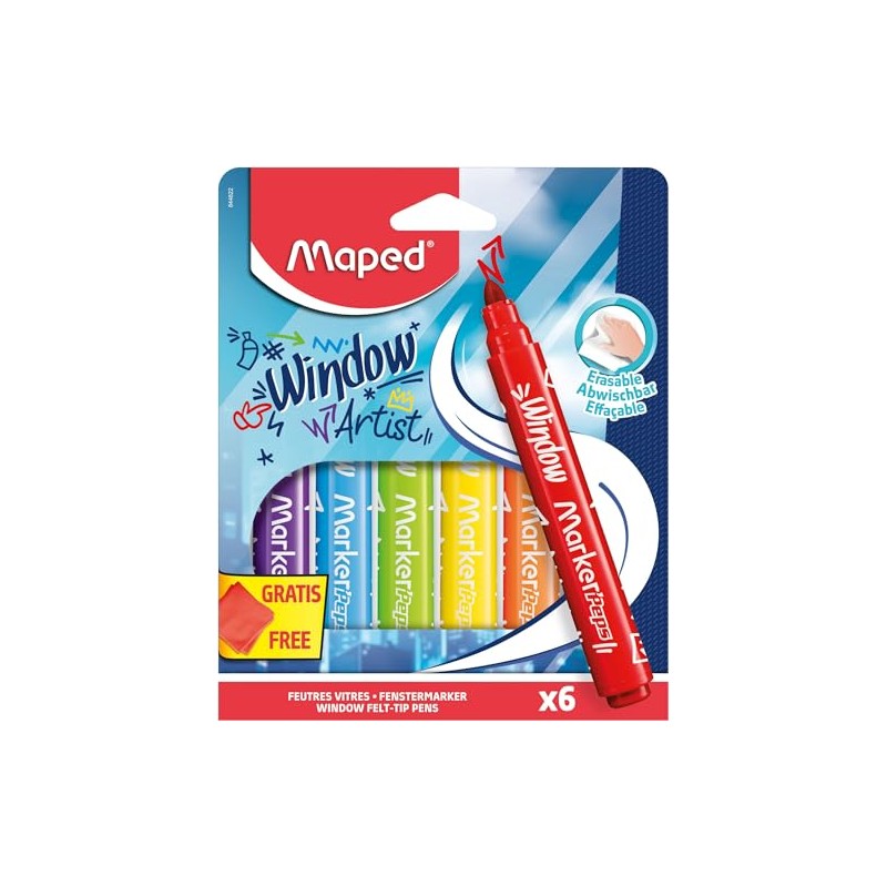 Maped - Marker 'Peps Window Marker - Red, Yellow, Green,
